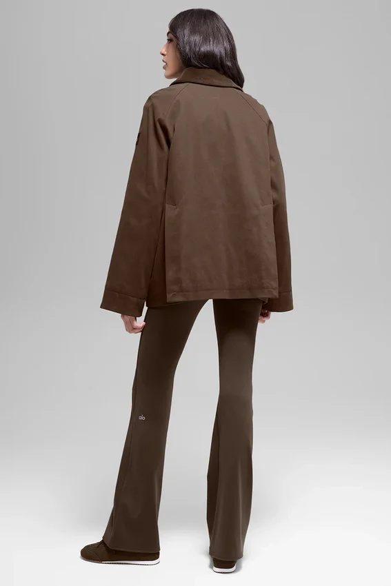 Chaqueta tipo granero de sarga - Espresso