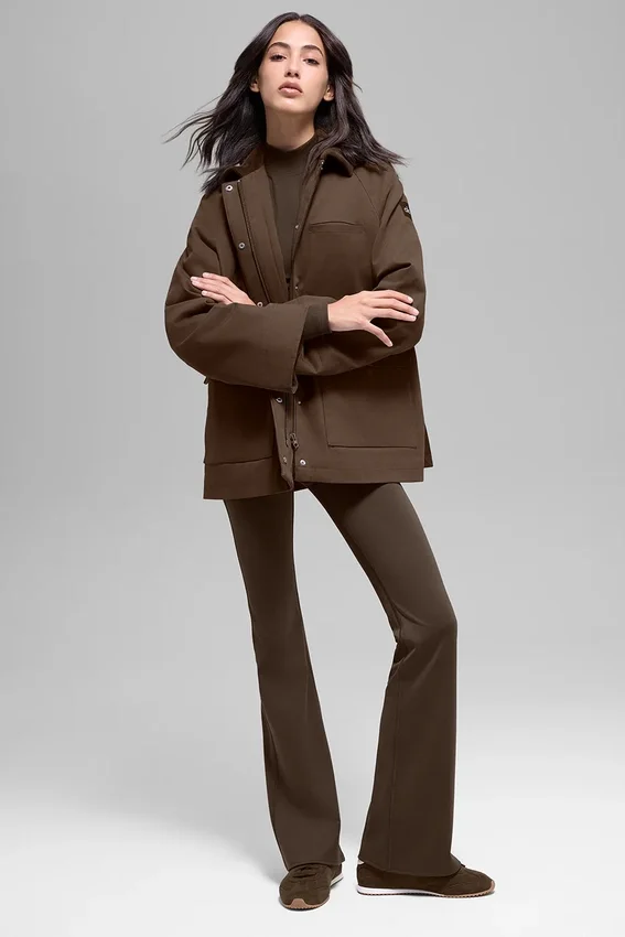 Chaqueta tipo granero de sarga - Espresso