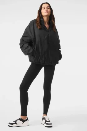 Chaqueta tipo jerséí ligera con media cremallera Latitude - Negro