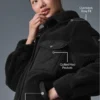 Chaqueta tipo «shacket» con ribete de sherpa - Negro
