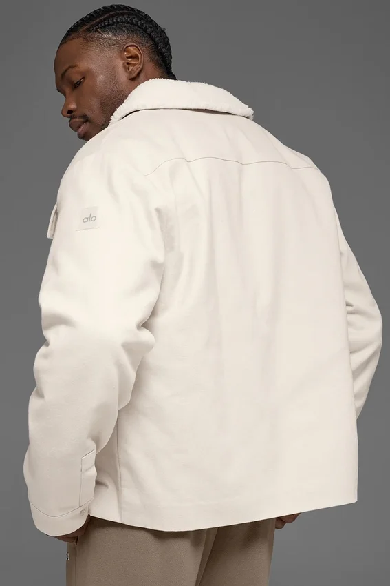 Chaqueta tipo shacket de lona utilitaria - Color hueso