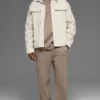 Chaqueta tipo shacket de lona utilitaria - Color hueso