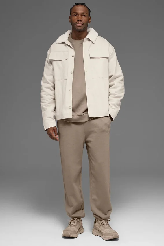 Chaqueta tipo shacket de lona utilitaria - Color hueso