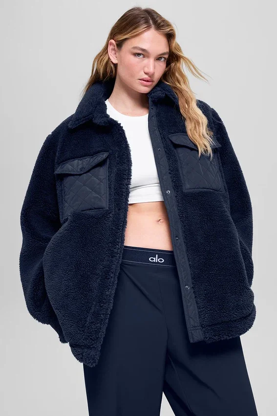 Chaqueta tipo shacket Sherpa Edge - Azul marino