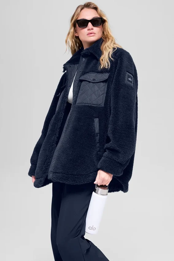 Chaqueta tipo shacket Sherpa Edge - Azul marino