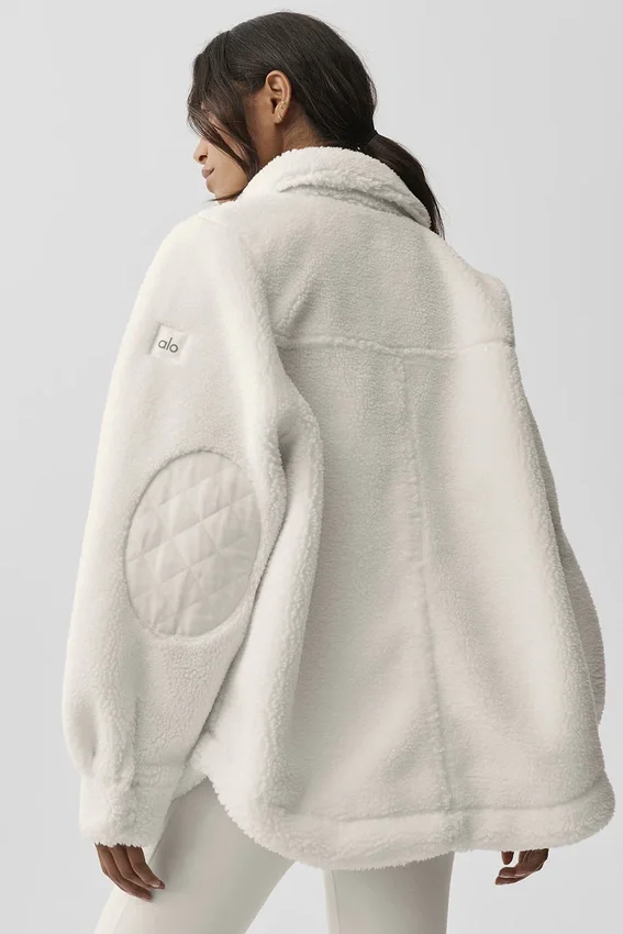 Chaqueta tipo shacket Sherpa Edge - Marfil