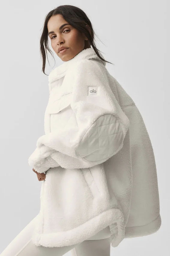 Chaqueta tipo shacket Sherpa Edge - Marfil
