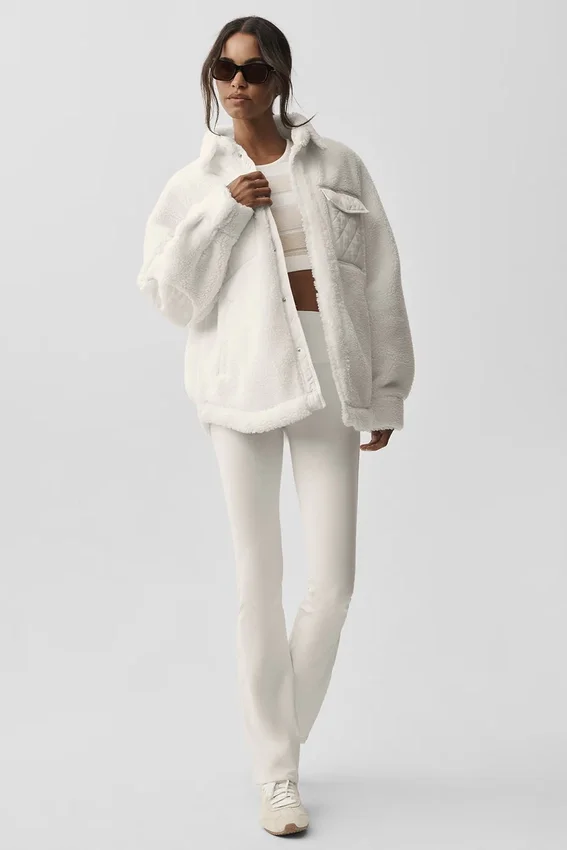 Chaqueta tipo shacket Sherpa Edge - Marfil