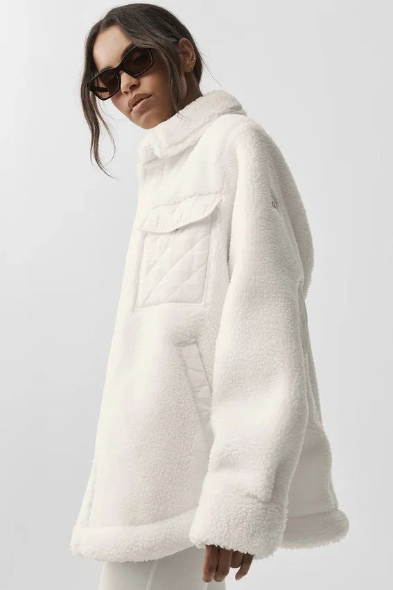 Chaqueta tipo shacket Sherpa Edge - Marfil