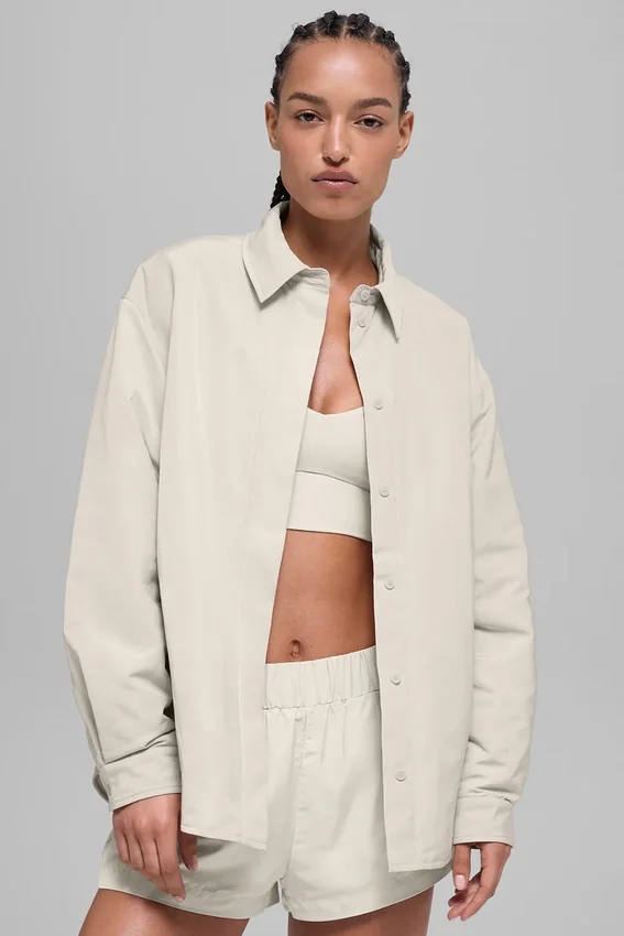 Chaqueta tipo «shacket» Socialite - Hueso