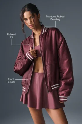 Chaqueta universitaria Afterglow – Burdeos trufado
