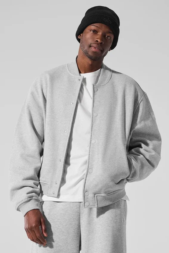 Chaqueta universitaria Renown - Gris jaspeado deportivo