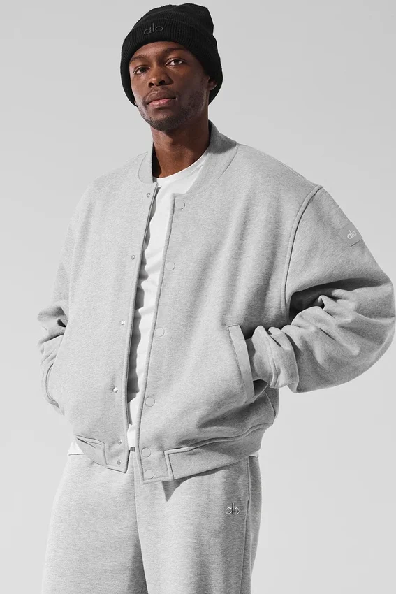 Chaqueta universitaria Renown - Gris jaspeado deportivo
