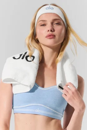 Cinta para el sudor Glow (paquete de 2) – Azul concha/Blanco