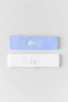 Cinta para el sudor Glow (paquete de 2) – Azul Provenza claro/Blanco