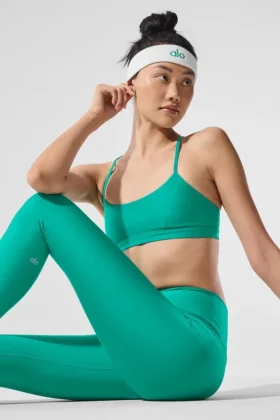 Cinta para el sudor Glow (paquete de 2) – Blanco/Verde abeto