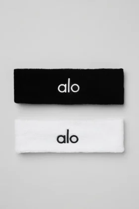 Cinta para el sudor Glow (paquete de 2) - Negro/Blanco