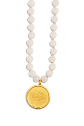 Collar Mala de cuarzo rosa