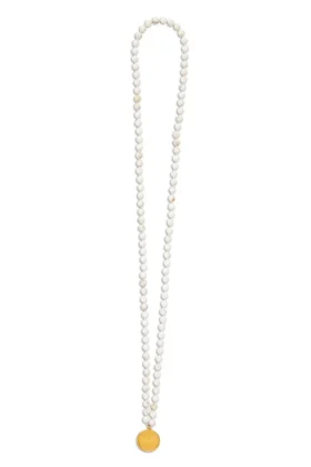 Collar Mala de turquesa blanca