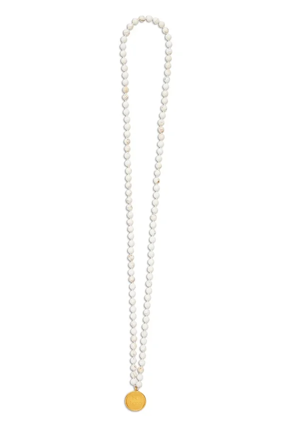 Collar Mala de turquesa blanca