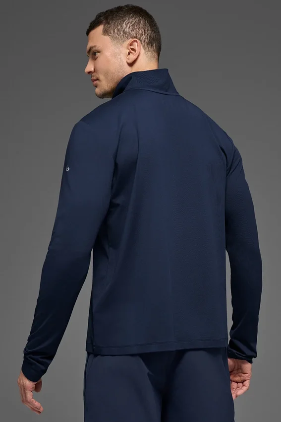 Conquer 1/4 Zip Reform de manga larga - Azul marino