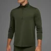 Conquer 1/4 Zip Reform de manga larga - Verde oliva