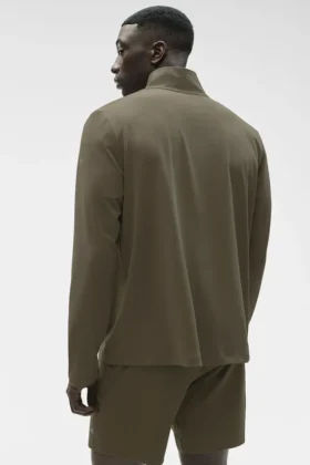 Conquer 1/4 Zip Reform de manga larga – Verde olivo