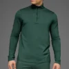 Conquer 1/4 Zip Reform de manga larga - Verde trébol