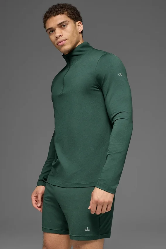 Conquer 1/4 Zip Reform de manga larga - Verde trébol