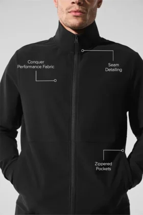 Conquer Max con cuello alto y cremallera completa – Negro