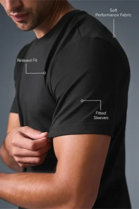 Conquer Reform de cuello redondo y manga corta – Negro