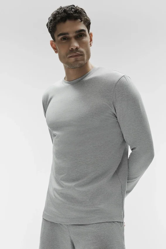 Conquer Reform de cuello redondo y manga larga - Gris jaspeado deportivo