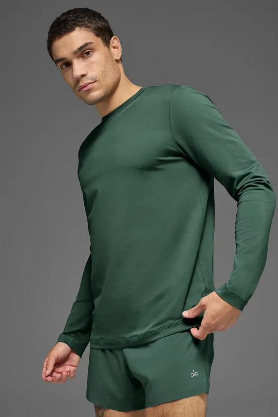 Conquer Reform de cuello redondo y manga larga - Verde trébol