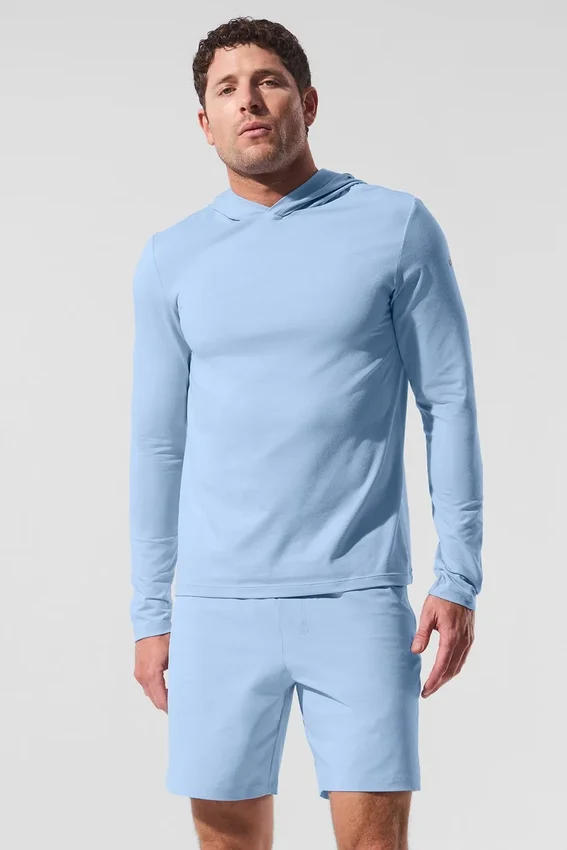 Conquer Reform de manga larga con capucha - Azul concha