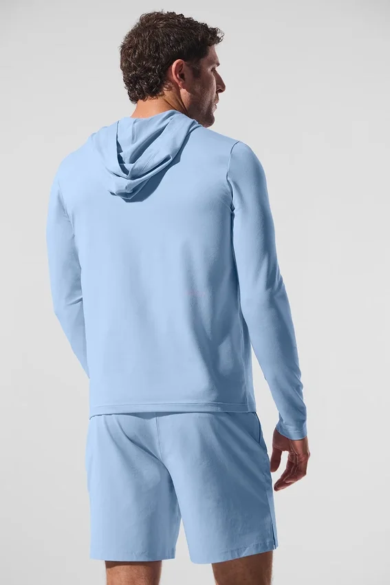 Conquer Reform de manga larga con capucha - Azul concha