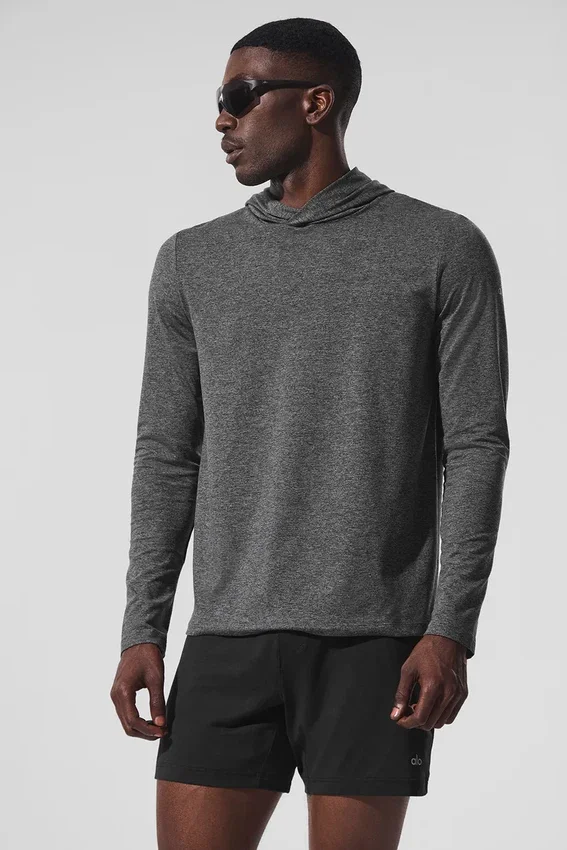 Conquer Reform de manga larga con capucha - Gris jaspeado oscuro