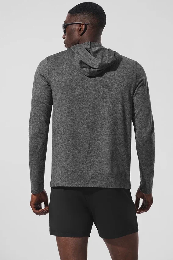 Conquer Reform de manga larga con capucha - Gris jaspeado oscuro
