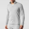 Conquer Reform de manga larga con cremallera de 1/4 - Gris jaspeado deportivo