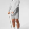 Conquer Reform de manga larga con cremallera de 1/4 - Gris jaspeado deportivo