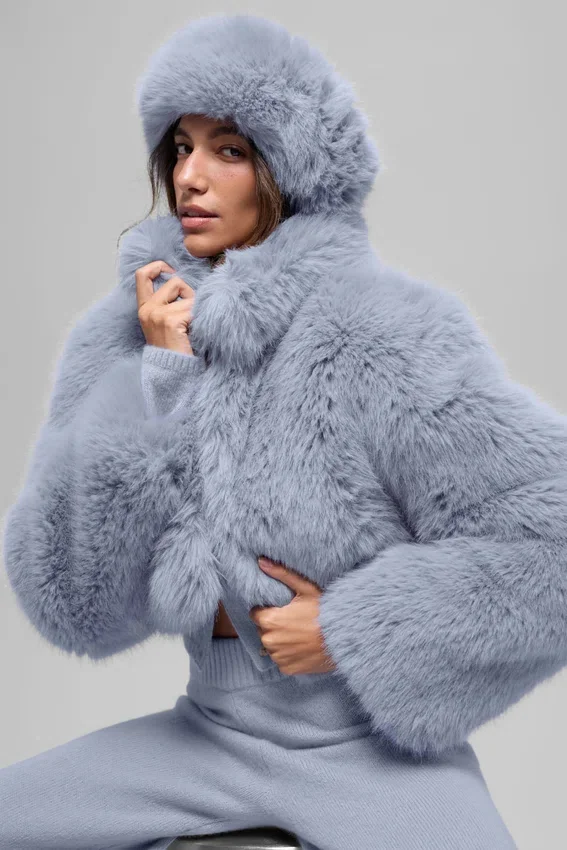 Diademas Wintersun de peluche sintético opulentos - Winter Frost