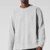 Double Take de manga larga con cuello redondo - Gris jaspeado deportivo