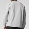 Double Take de manga larga con cuello redondo - Gris jaspeado deportivo