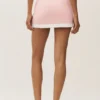 Falda capri de ensueño de algodón y cachemira High-Waist - Rosa soleado/Blanco