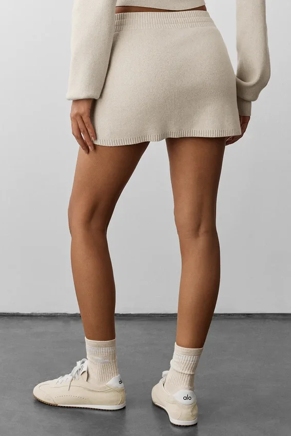 Falda cargo de punto Scholar - Avena jaspeada