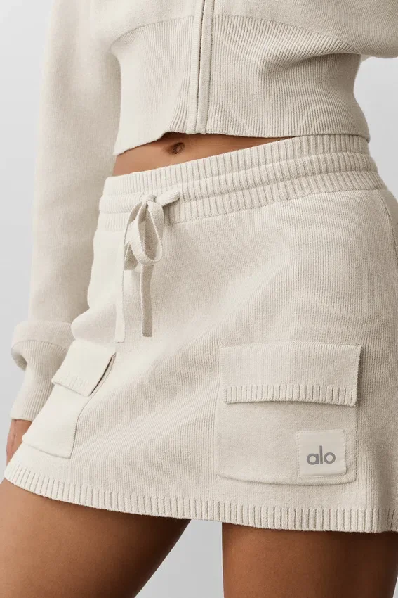 Falda cargo de punto Scholar - Avena jaspeada
