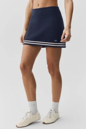 Falda de punto estilo jersé Tennis Club - Azul marino/Marfil