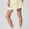 Falda de punto estilo jersé Tennis Club - Color avena/Blanco