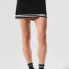 Falda de punto estilo jerséu de club de tenis - Negro/Marfil