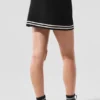 Falda de punto estilo jerséu de club de tenis - Negro/Marfil
