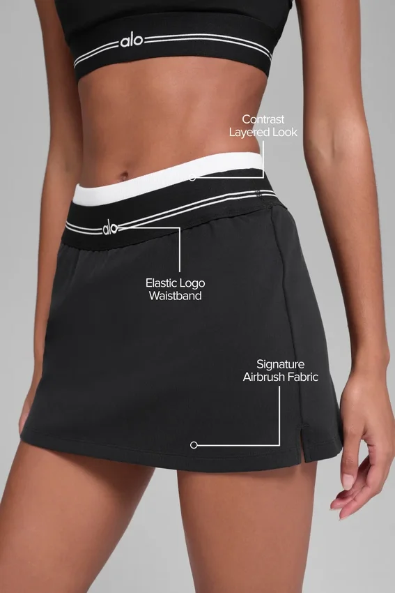 Falda de tenis Airbrush Better Together - Negro/Blanco